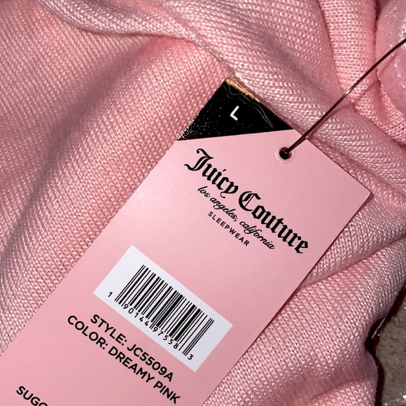 New! Juicy Couture Dreamy Pink/Black Logo PJ/Lounge Short Set Size L👑Final Price - Picture 14 of 15
